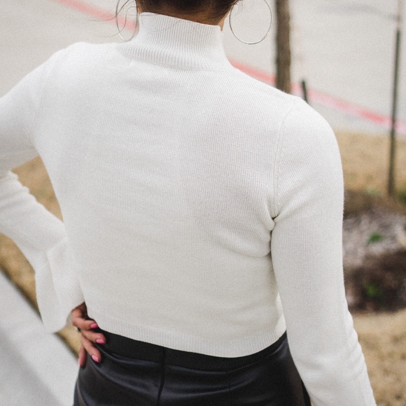 Wild Honey Mock Neck with Bell Sleeve Sweater - Picture 4 of 4